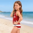 thumbnail image 4 of Grblisyd 4th of July Girls Swimsuits Size 10-12 White, and Blue One Piece Swimwear Athletic Crew Neck Bathing Suit, 4 of 4