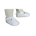 thumbnail image 6 of Little Things Mean A Lot Baby Girls All White Faux Leather Mary Jane Crib Shoe with Perforation Accents, 6 of 6