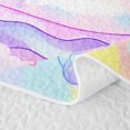 thumbnail image 4 of Manfei Sleeping Axolotl Twin Quilt Set, Dreamy Moon Cloud Twin Coverlet Set, Pastel Purple, 2 Pieces, 1 Bedspread and 1 Pillowcase, 4 of 6