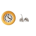 thumbnail image 1 of Reloj De Pared Contemporáneo Silencioso Con Figuras De Elefantes De Cerámica. Reloj Analógico único De Madera Y Escultura De Animales Para La Decoración Del Hogar., 1 of 8