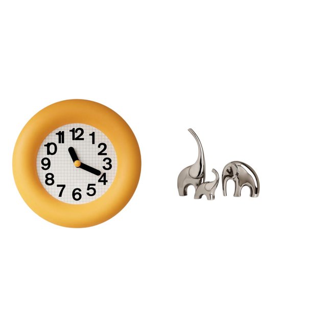 Reloj De Pared Contemporáneo Silencioso Con Figuras De Elefantes De Cerámica. Reloj Analógico único De Madera Y Escultura De Animales Para La Decoración Del Hogar.