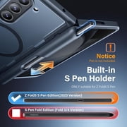 For Samsung Galaxy Z Fold 5 Case [Compatible with Magsafe], [Built-in Kickstand & Hinge Protection & Screen Protector] Full Body Shockproof Phone Case for Z Fold5 with S Pen Slot, Privacy Black