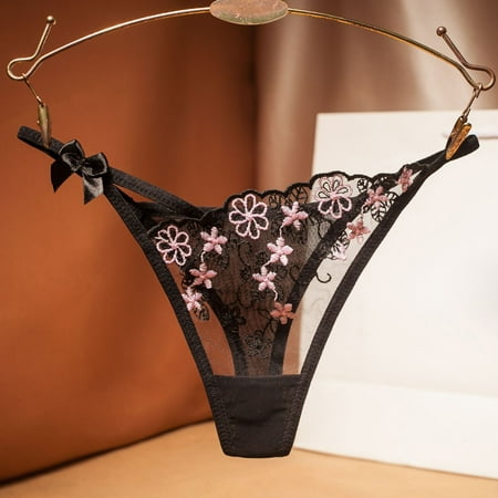 

yotyukeb Sleepwear For Womens Pajamas For Women Floral Embroidery Mesh Sheer Panties Underwear Lingerie Briefs Thongs