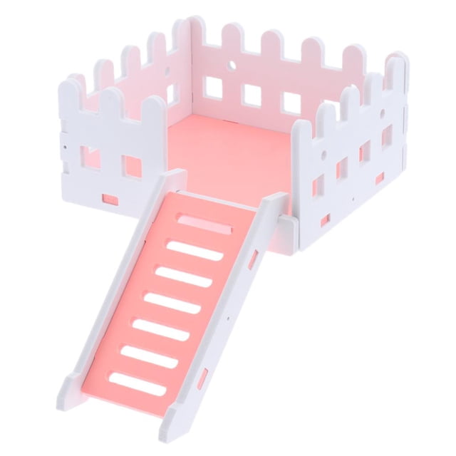 Casa de Hamster de Madera Zulema Decorativa de Living Hut Hideout House rosado