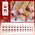 thumbnail image 6 of Yoyauz 24 PCS Christmas Fake Nails Shining Red Snowflake Design Short Fake Nails, Christmas Holiday Red Nails Used for DIY Nail Decoration in Winter, 6 of 9