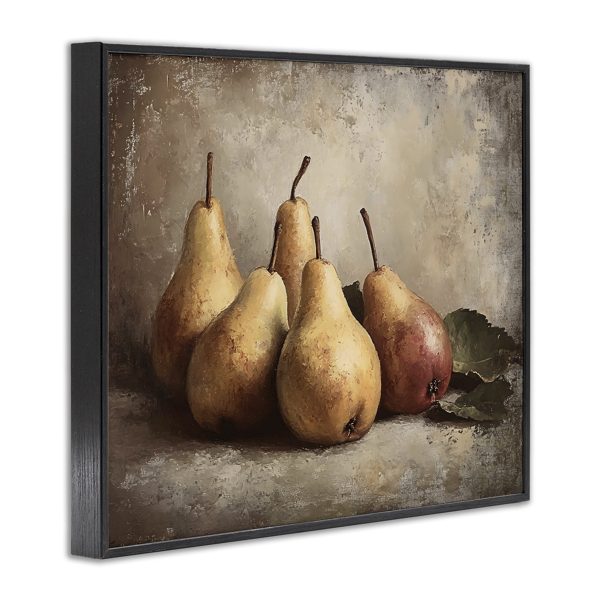 Stupell Industries Neutral Pear Still Life Black Framed Giclee Art, design by Franklyn Gregory