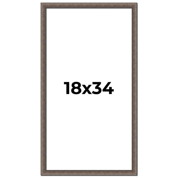 18x34 Frame Silver Real Wood Picture Frame Width 1.25 Inches | Interior Frame Depth 0.5 Inches |