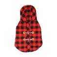 thumbnail image 3 of Holiday Time Dog Clothes: Hooded Jacket for Fall & Winter, Red & Black Buffalo Plaid, Size XS-XL, 3 of 8