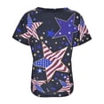 thumbnail image 4 of Pimfylm Women's Independence Day Casual Print Round-Neck Top Short Sleeve T-Shirt for Independece Day, 4th of July(Black,M), 4 of 6