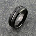 thumbnail image 4 of MJ Metals Jewelry Men/Women Tungsten Carbide 8mm Center Grooved Black Plated Wedding Ring Size 8.5, 4 of 6