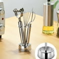 thumbnail image 3 of Kraoden Toothbrush Holder Stand, Multi-Functional Toothbrush Holder for Bathroom Vanity Countertop, Stainless Steel Divided, Stylish Design, Holds 4 Standard Brushes, Ideal for Home, Hotel, 3 of 10