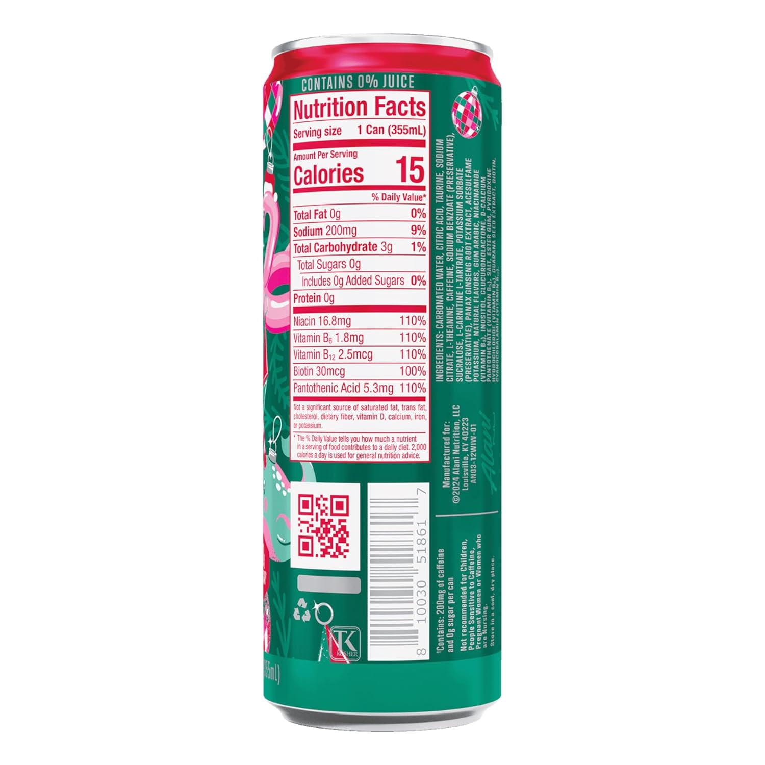 New Alani Energy Drink Variety Pack Pink Slush, Blue Slush, Cherry Slush, Orange Kiss, Winter Wonderland, Dream Float, Sugar-Free, 12 fl oz Low-Calorie Energy Boost Drink (Pack of 6)