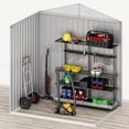 thumbnail image 6 of DWVO 6' x 4' Outdoor Storage Shed, Large Metal Tool Sheds, Heavy Duty Storage House with Lockable Doors & Air Vent for Backyard Patio Lawn to Store Bikes, Tools, Lawnmowers,Brown, 6 of 7