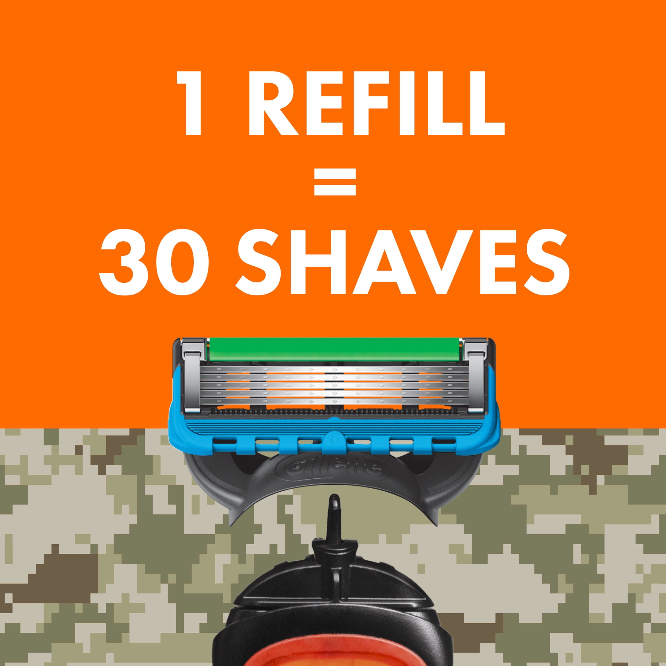 Gillette Fusion5 ProGlide Shaving Razor for Men, Salute to Service Edition,  1 Handle, 6 Blade Refills