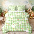 thumbnail image 2 of Erosebridal Goose Queen Bedding for Girls, Green Gingham Bedding Comforter Set Queen, Stars Reversible 7pcs, 2 of 6