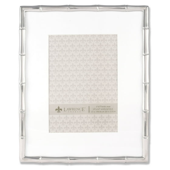 710180 Silver Metal Bamboo 8x10 Matted for 5x7 Picture Frame