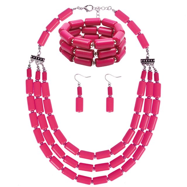 Collier Multicouche pour Femmes Collier Ras du Cou avec Boucles d'Oreilles et Bracelet