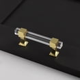 thumbnail image 4 of knobelite 10 Pack Cabinet Pulls with Square Acrylic Tube, 3-3/4 Inch Hole Center Kitchen Cabinet Handles, Gold Zinc Alloy Cabinet Pulls, Drawer Pulls for Bedroom and Bathroom Cabinets, 4 of 5