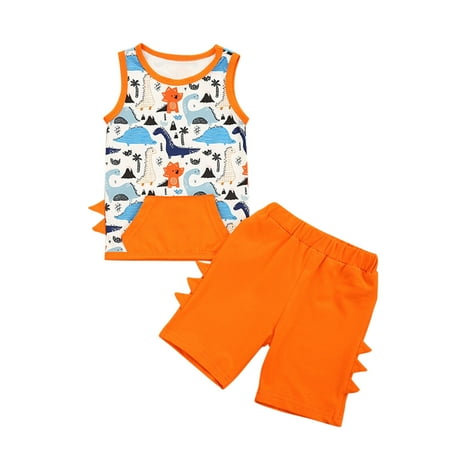 

Fesfesfes Newborn Infant Baby Boys Dinosaur Print Tops Tee Shorts Outfits Set Clothes