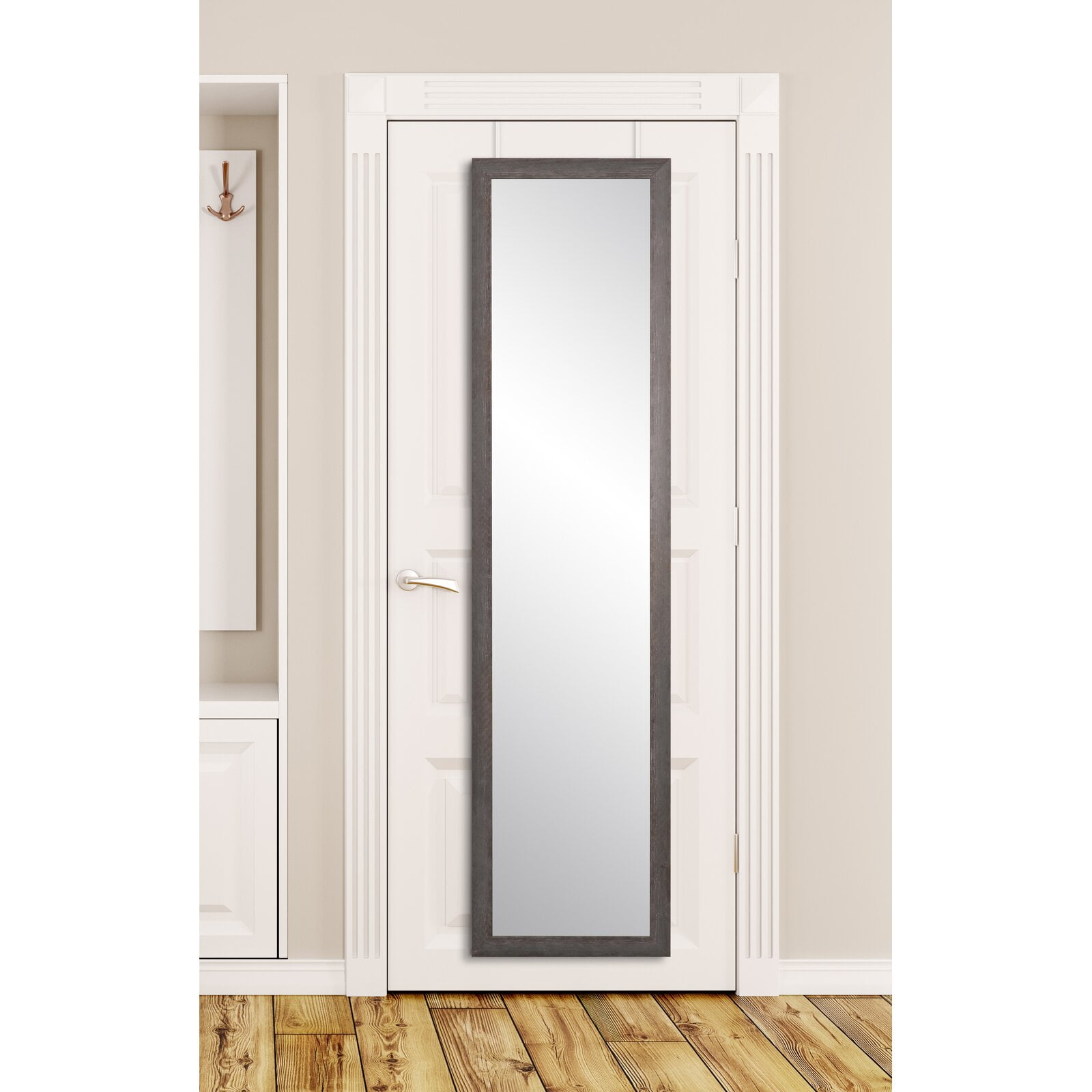 Edick Farmhouse Slim Over the Door Full Length Mirror, 1 Year warranty