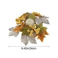 thumbnail image 3 of Fmbmuo Artificial Maple Leaf and Pumpkin Candle Wreath Tray Candle Holder Plastic Rustic/Lodge Thanksgiving Table Setting, 3 of 5