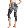 thumbnail image 2 of HELlHERO Marbled Printed Capri Leggings for Women Athletic Yoga Pants Tummy Control Yoga Capris Elastic Workout Leggings for Sports Gym, L, 2 of 7