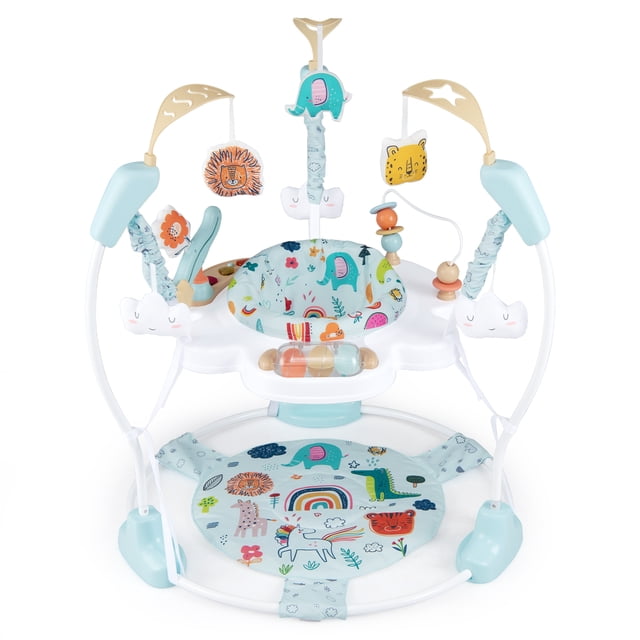 OLAKIDS Baby Activity Center , 3 in 1 Play Centre Jumpers and Bouncers with Music, Lights, Interactive Toys, 360°Rotating Seat, 3 Adjustable Heights, Exersaucer Learning Toys for Baby 6-12 Months