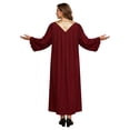 thumbnail image 2 of RUNQHUI Women’s Choir Robe Roman Cassock Flared Long Sleeves Pulpit Robe and Pastor Burgundy L, 2 of 7