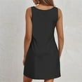 thumbnail image 5 of GXIPO Summer Dresses for Women Beach Boho Sleeveless Vintage Solid Flowy Pocket Tshirt Tank Sundresses Gray M, 5 of 5