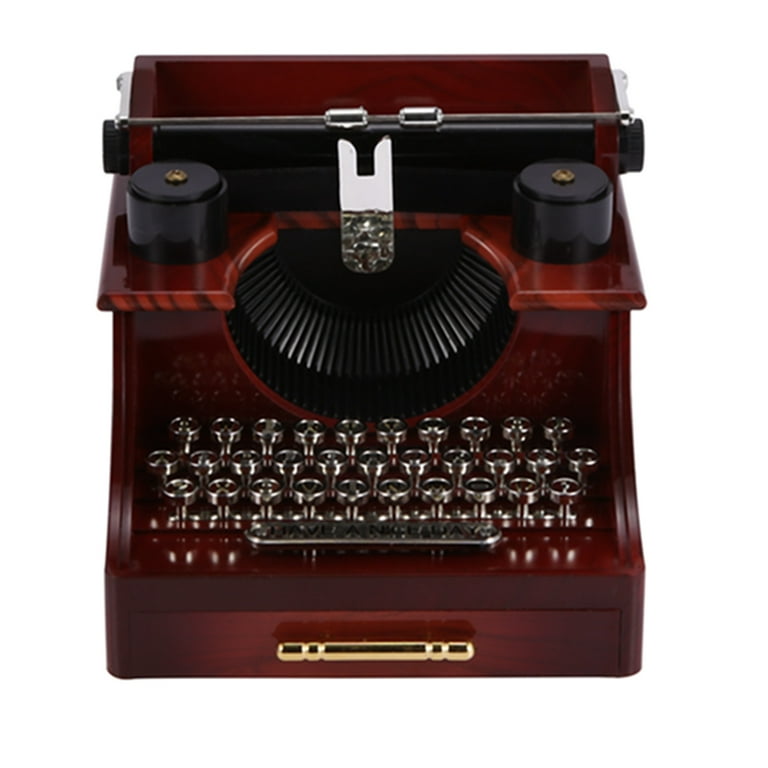 Home Retro Vintage Typewriter Music Box For Home Room Office Mechanical  Decoration Kids Retro Music Box 