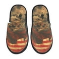 thumbnail image 1 of Fotbe 1860s Style American Cowboy Pantuflas Peludas para Mujer con Estampado, Zapatillas de Peluche, Zapatos de Invierno para Casa, Uso Interior y Exterior-Large, 1 of 8