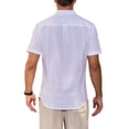thumbnail image 4 of sogami Men's Cotton Linen Short Sleeve Button Down Shirt Casual Summer Shirt, 4 of 10