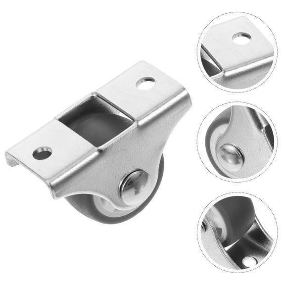 Minkissy 8Pcs Silver TPE Caster Wheels with Sturdy Plate for Home Furniture Drawers and Cabinets