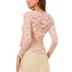 thumbnail image 3 of INSPIRAR CHIC Cárdigans Bolero para Mujeres con Encaje Floral Transparente Corto Rosa 3XL, 3 of 7