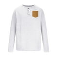 thumbnail image 3 of Men's Casual T-Shirt Men's Slim-Fit Long-Sleeve Waffle Henley Shirt Regular Fit Lightweight Fashion Tee Casual Stylish Long Sleeve Button V Neck Tops Basic T-Shirt with Pocket, 3 of 5