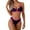 Black, variant on hoksml Women's Bikini Sets Two Piece Cheeky Swimsuits Neck Sexy Corrugated Cutout String Split Bathing Suits Summer Clearance