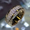 thumbnail image 5 of K-KED Shiny Crystal Zircon 18K Gold Plated Rings Womens Wedding Ring Delicate Jewelry Size 6-10-8, 5 of 6