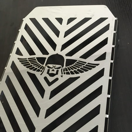 Skull Grille - HTT-MOTOR Skull Wing Radiator Grille Cover Guard Protector For Kawasaki Vulcan VN 1500 stainlesssteel