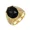 Gold Plated Black, variant on Men Stainless Steel Gemstone Signet Ring Fancy Cut Cubic Zirconia Ring High-Detail Engraved Sides Gold Plated Red Size 13