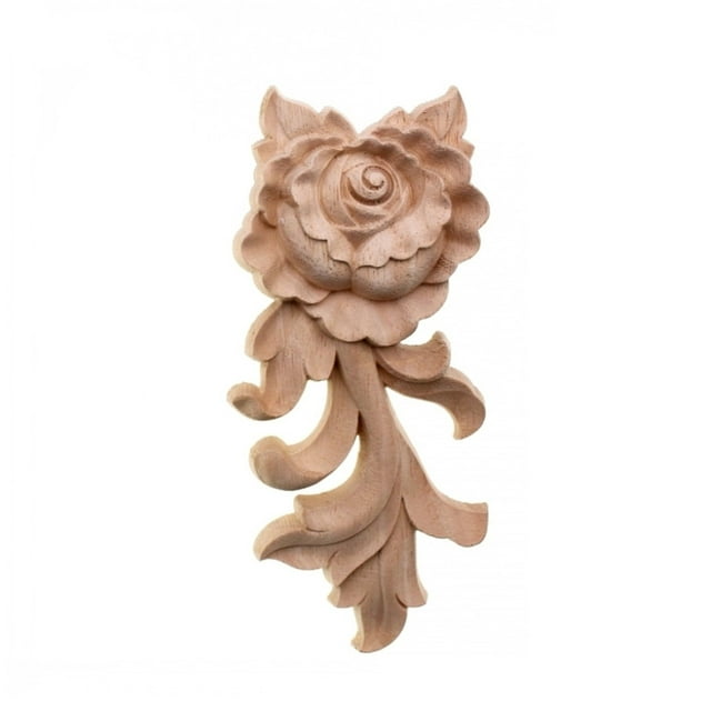 Floral madera tallada calcomanía de la esquina apliques marco puerta puertas muebles madera carcasas decorativas estatuillas de madera artesanía