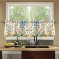 thumbnail image 4 of Yayeee Kitchen Curtains Tier Set of 2 Light Filtering 57"x36" Over Sink Window Panels, Colorful Wildflowers, 4 of 7