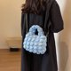thumbnail image 1 of Bolso Mujer Acolchado Crossbody Cremallera Algodón Tote Bolso Ligero Azul, 1 of 8