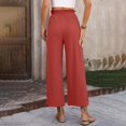 thumbnail image 3 of Women's wide-leg cropped wide-leg pants, flowy and casual , with pockets., 3 of 9