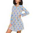 thumbnail image 3 of joogoo Cute Fox Women's Long Sleeve Nightgown Sleepwear L, 3 of 8