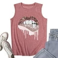 thumbnail image 2 of HAPPIERE Women’s Tank Top Sleeveless Tee Shirts  Lips Glitter Pink color Size M, 2 of 5