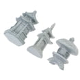 thumbnail image 3 of 3 faroles de torre de pabellón simulados, decoración elegante de paisaje, gris claro, 3 of 5