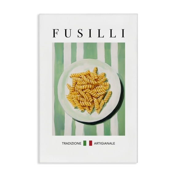 Stupell Industries Traditional Fusilli Pasta Food & Beverage Painting Wrapped Canvas Canvas Art Print Wall Art, 30 x 45