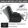 thumbnail image 3 of Power Lift Recliner with Massage/Heat & 350lb Capacity, Black and Faux Leather, 3 of 12