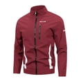 thumbnail image 4 of PNTUTB Men's Fashion Jacket Full Zip Stand Collar Long Sleeve Coat Color Block Casual Comfort Windproof Versatile Outwear with Pockets, 4 of 6