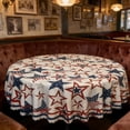 thumbnail image 5 of Rirozkan Patriotic Round Tablecloth, 60 Inch Diameter Independence Day Vinyl Cover Oil Spill Proof Wipe Clean Decor For July 4th Dinner And Celebration, 5 of 6